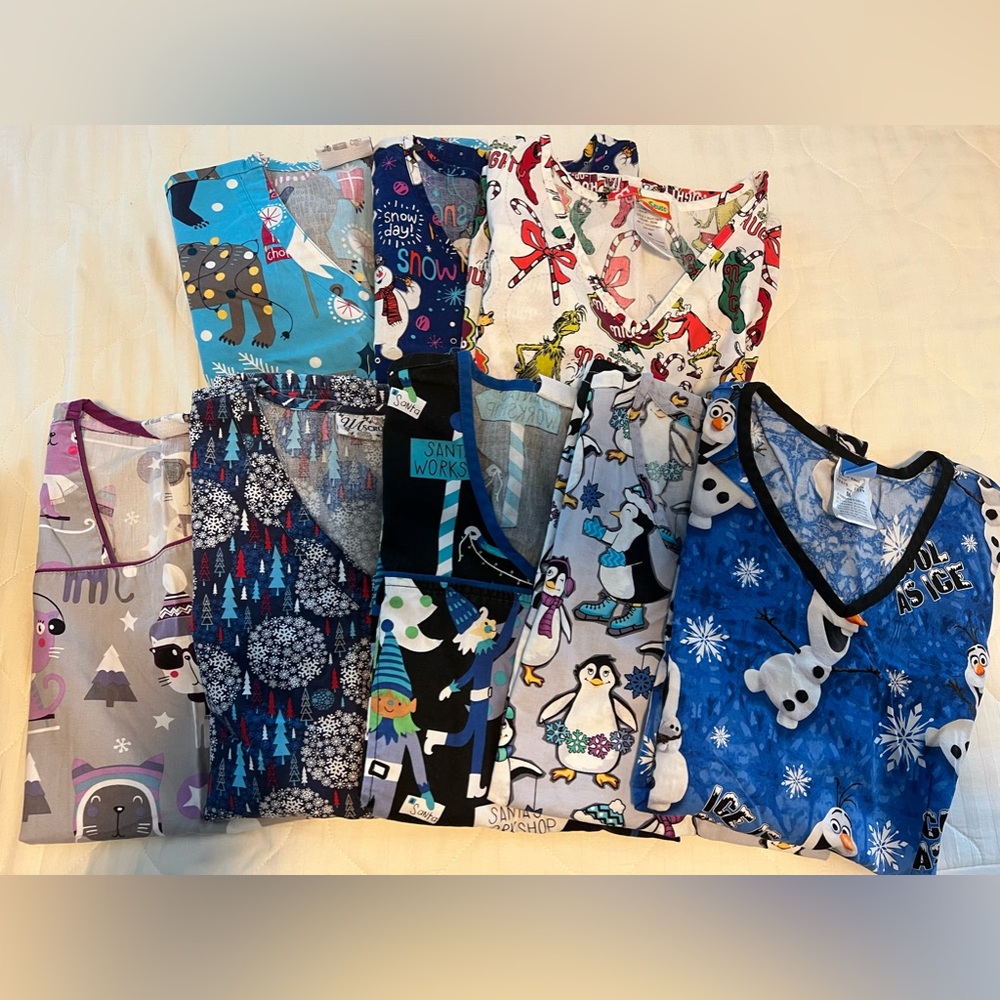 Winter/Christmas patterned scrubs